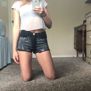 Love Culture Black Beaded Shorts